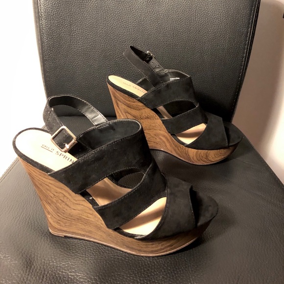 Call it Spring Black Wedges - Picture 2 of 7